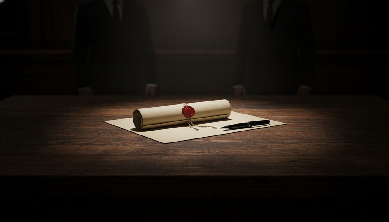acordo de colaboração premiada sobre mesa em sala de audiência criminal