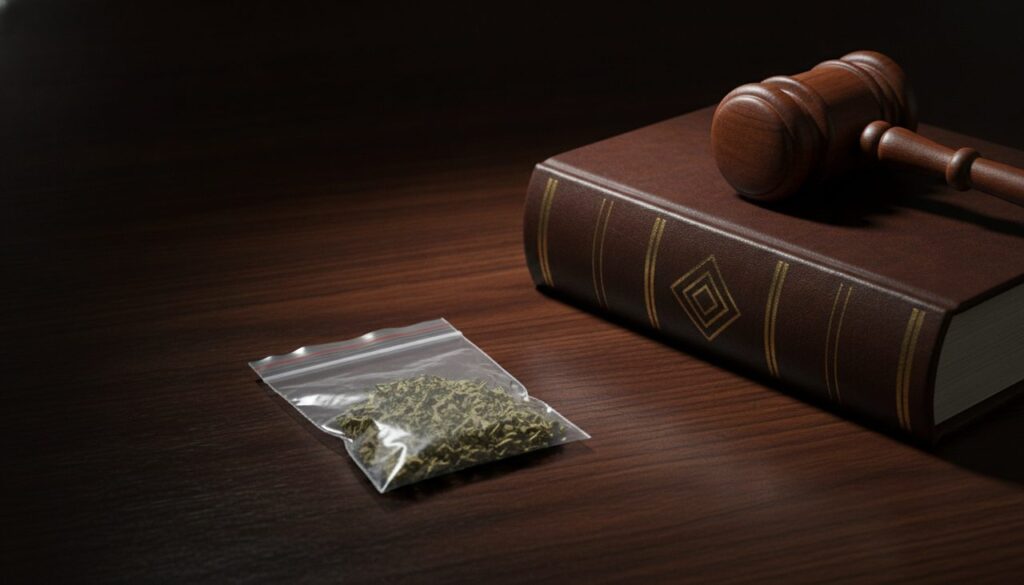 Pequena quantidade de droga apreendida sobre mesa de tribunal diferença entre usuário e traficante