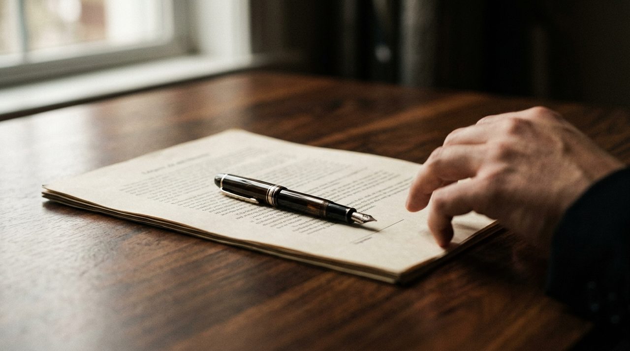 Caneta sobre documento representando acordo de leniência cartel CADE