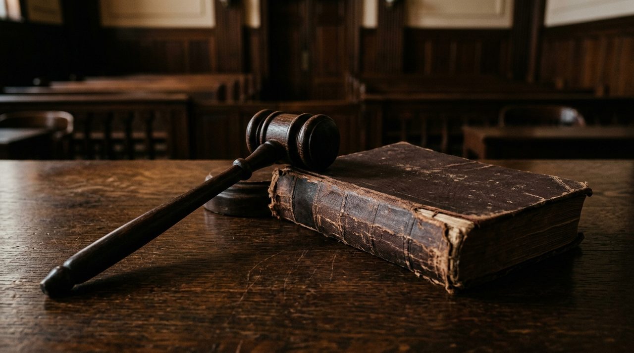 Martelo de juiz e código penal no Tribunal do Júri em legítima defesa